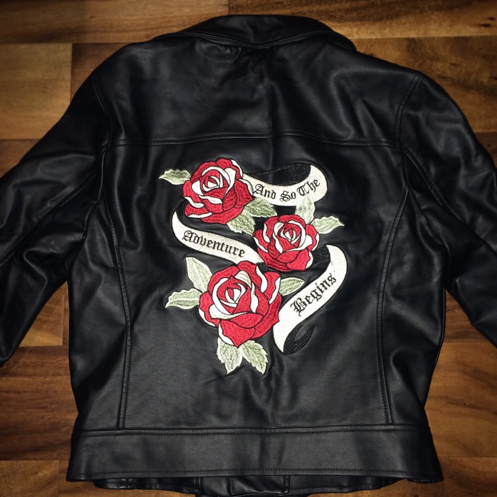 Forever21 Rose Leather Jacket